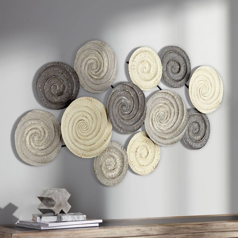 Newhill Designs Spiral Circles 49 1/2" Wide Painted Metal Wall Art