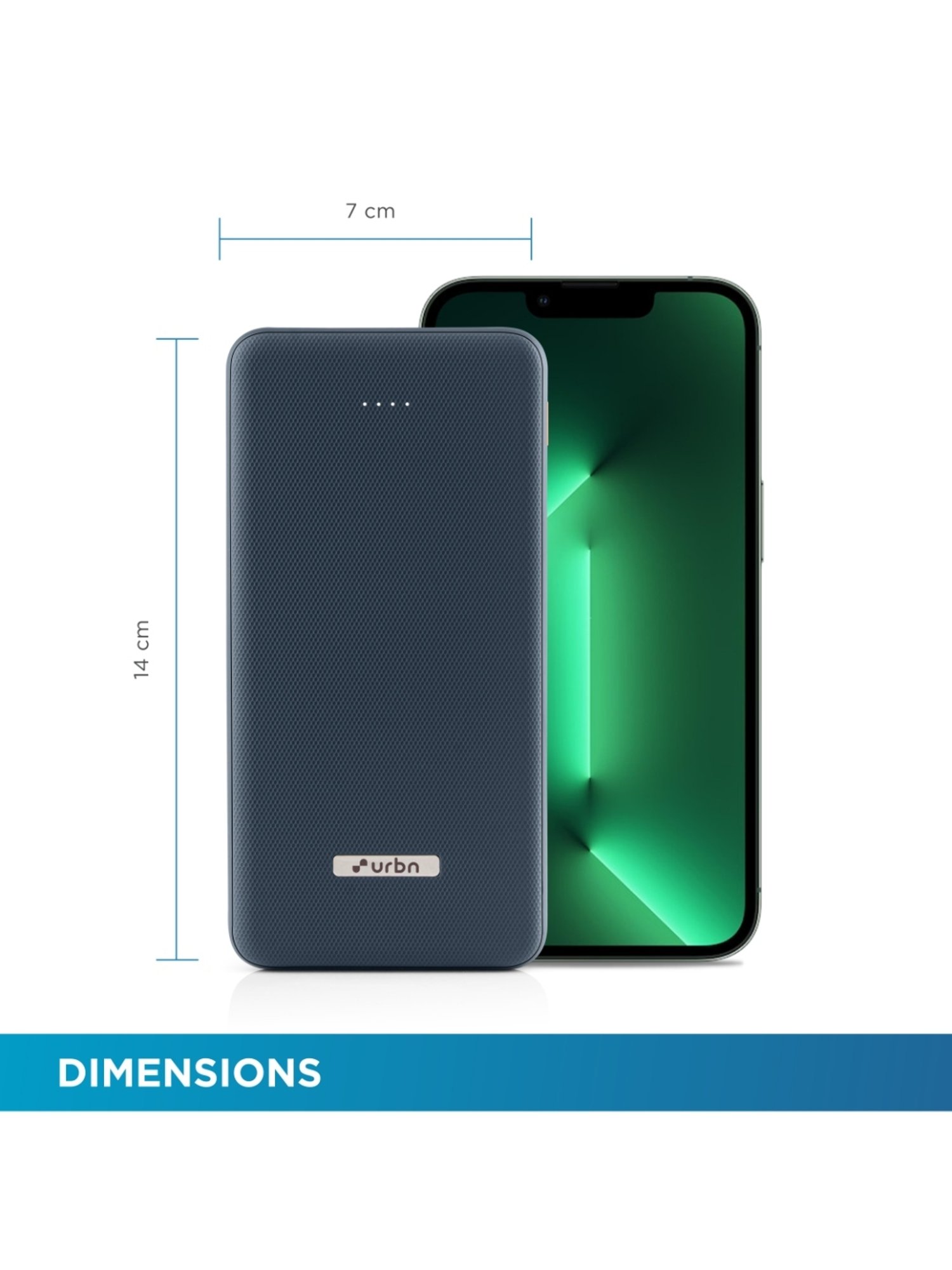 URBN 10000 mAh Ultra Slim 12W Power Bank with Type C Input-Output (Blue)