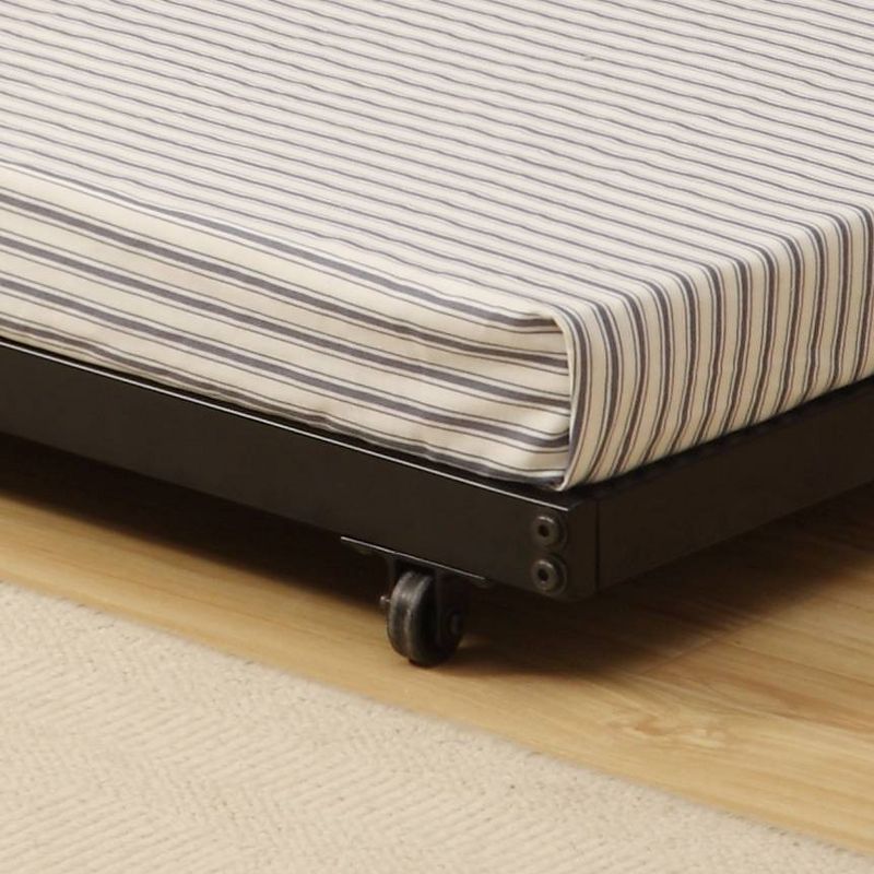 Twin Roll Out Trundle Bed Frame Black – Saracina Home