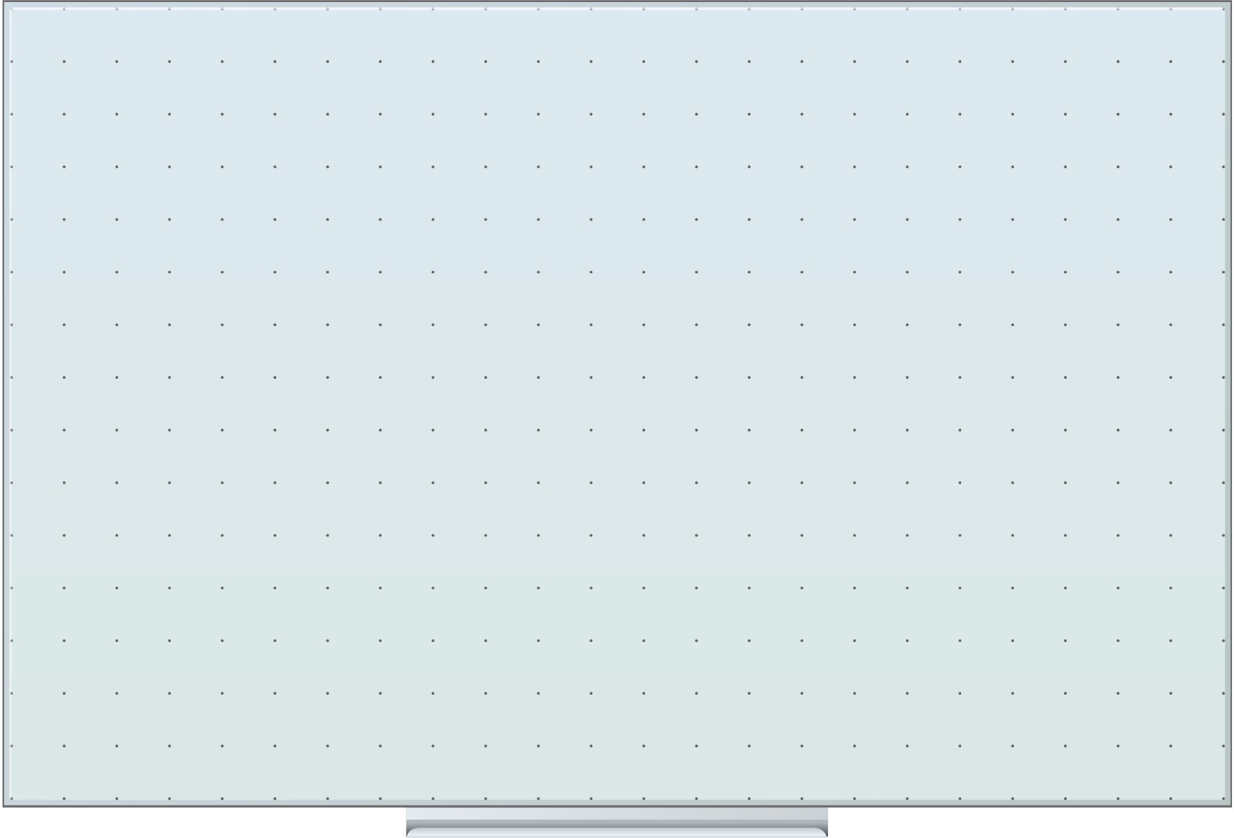 Floating Glass Ghost Grid Dry Erase Board, 36 x 24 Inches, White Frosted Surface, Frameless UBR2798U0001