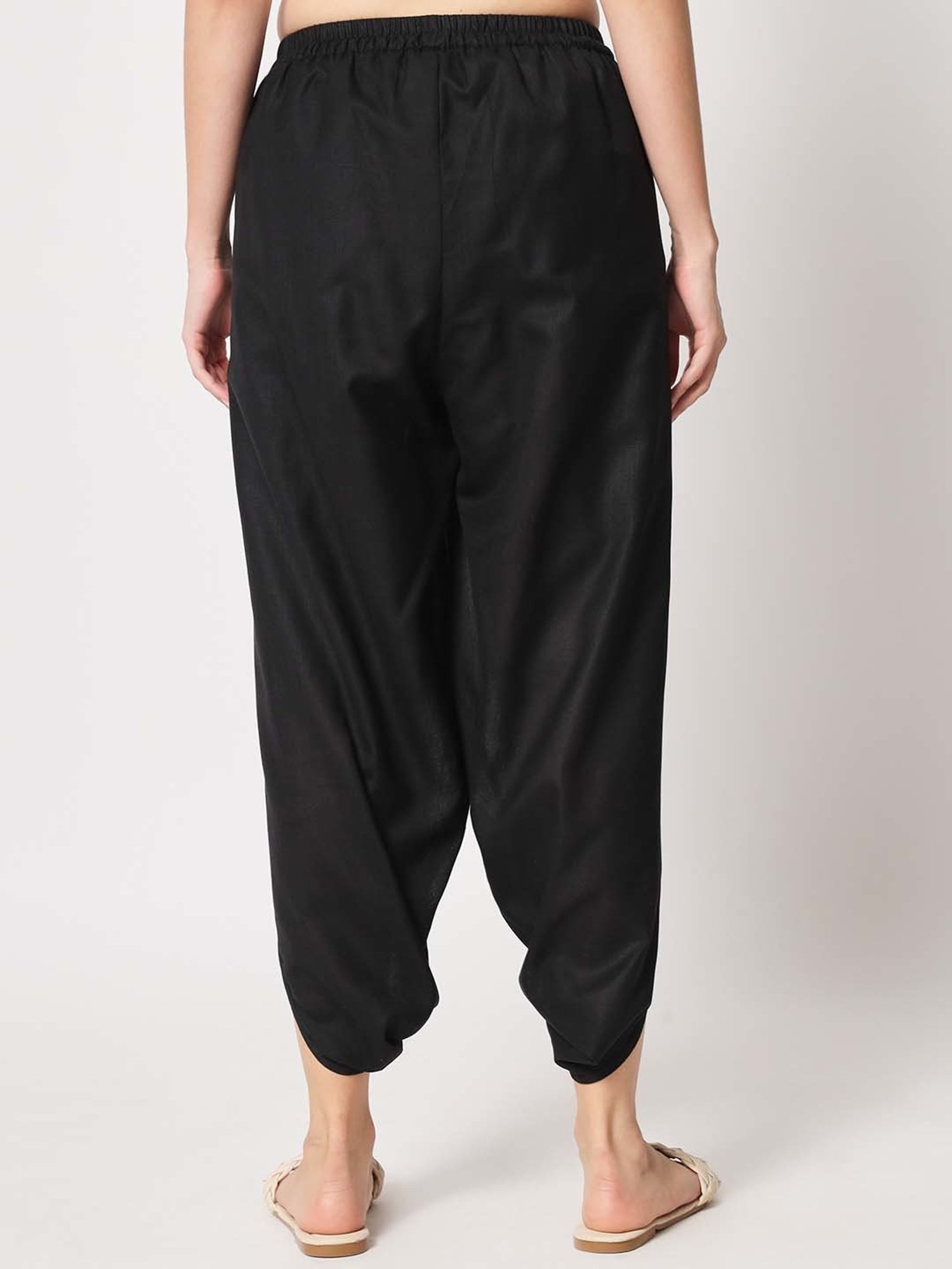 9rasa Black Cotton Dhoti Pants