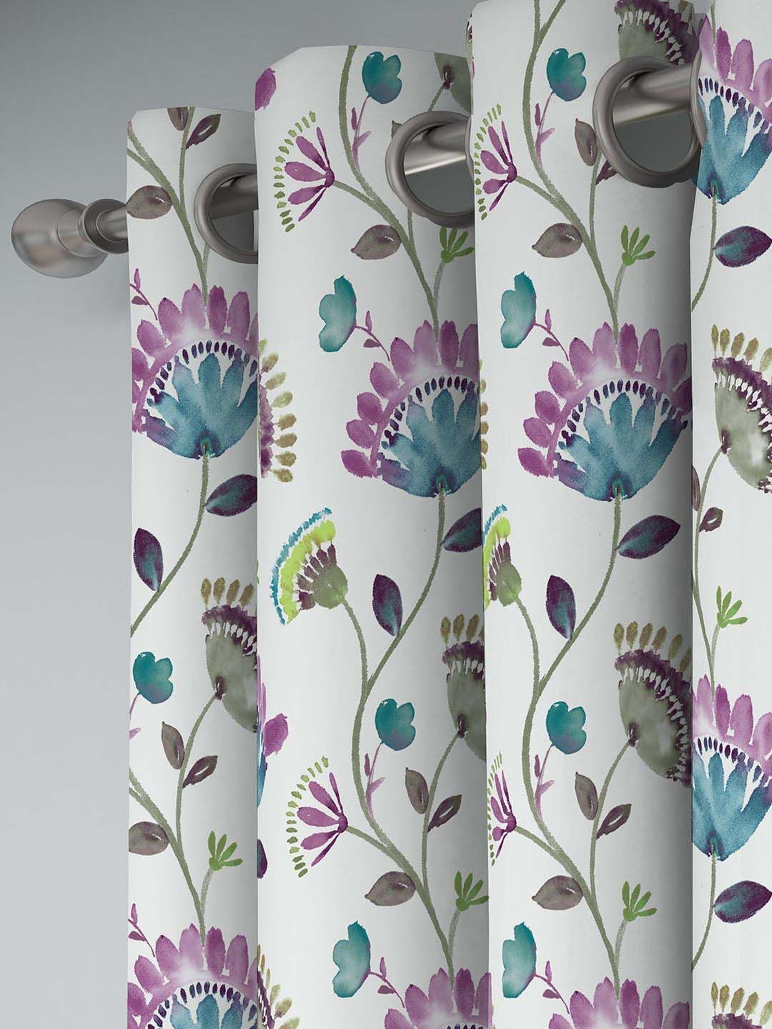 GM Floral Printed Multicolor Polyester Single Room Darkening Door Curtain