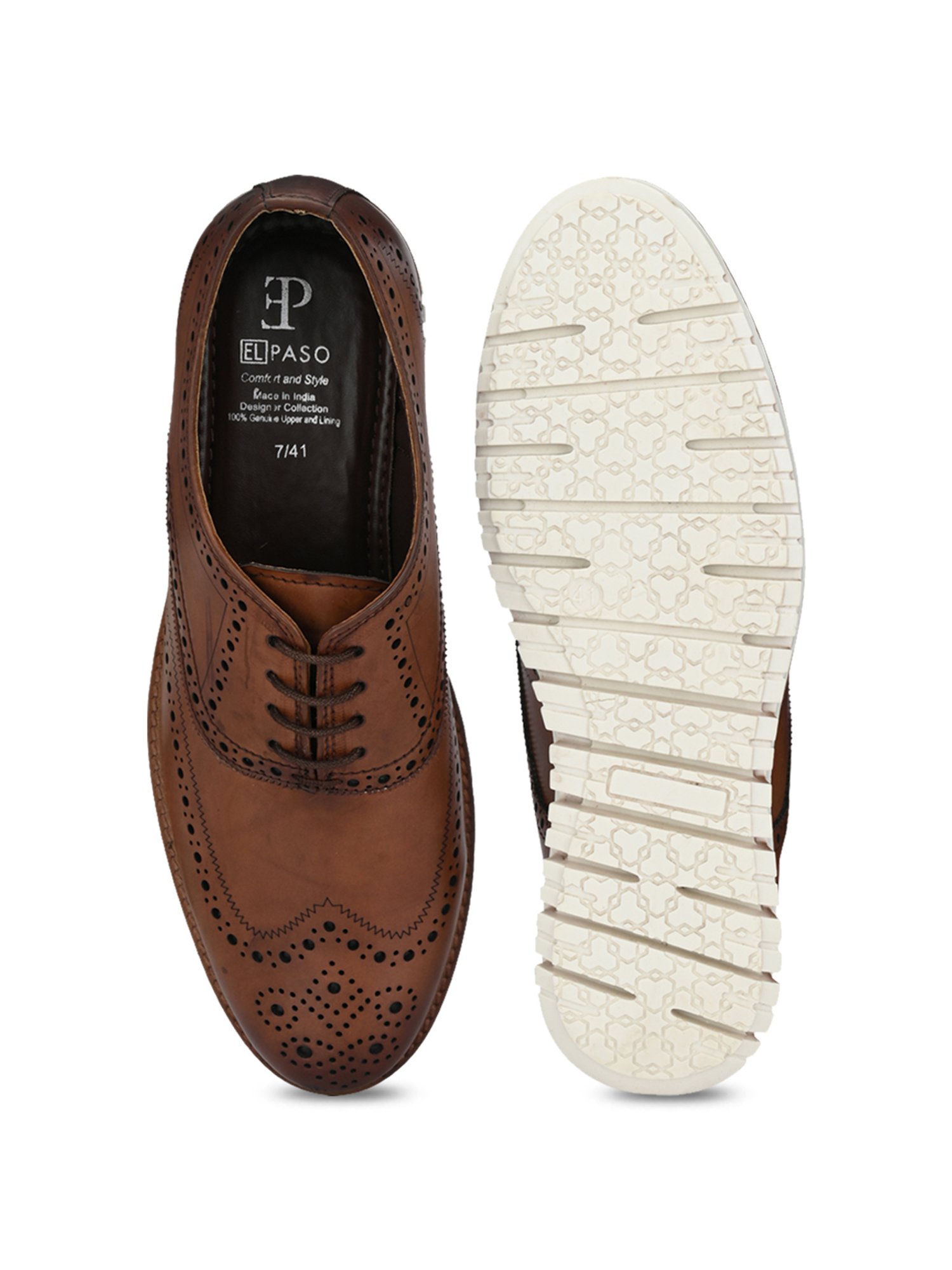 El Paso Brown Brogue Shoes