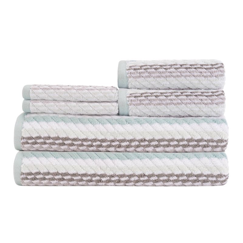 6pc Carlyle Bath Towel Set Pink/Blue - Caro Home