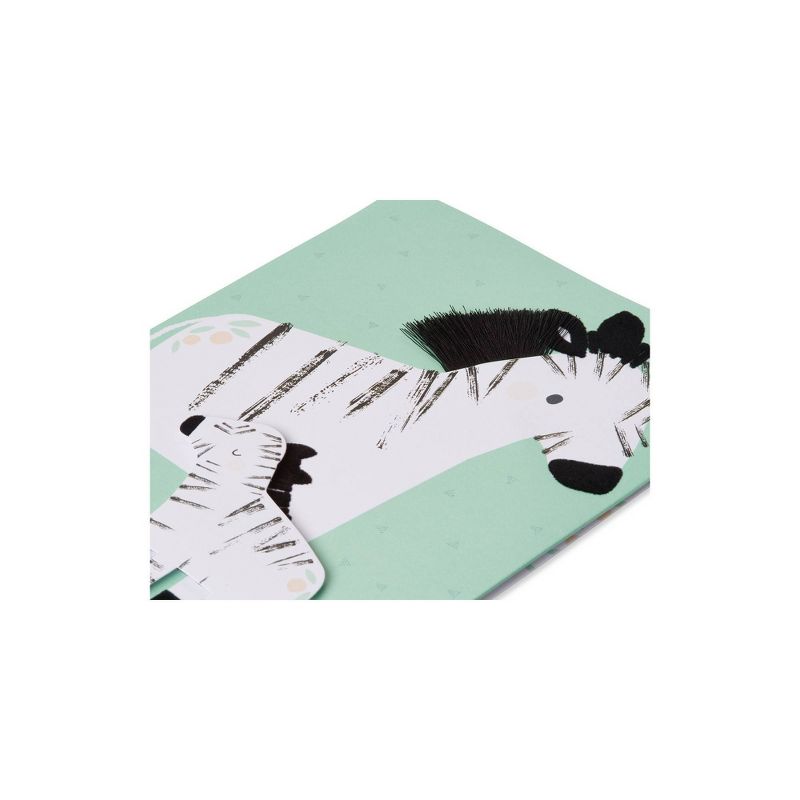 Premier Zebra New Baby Greeting Card with Flocking