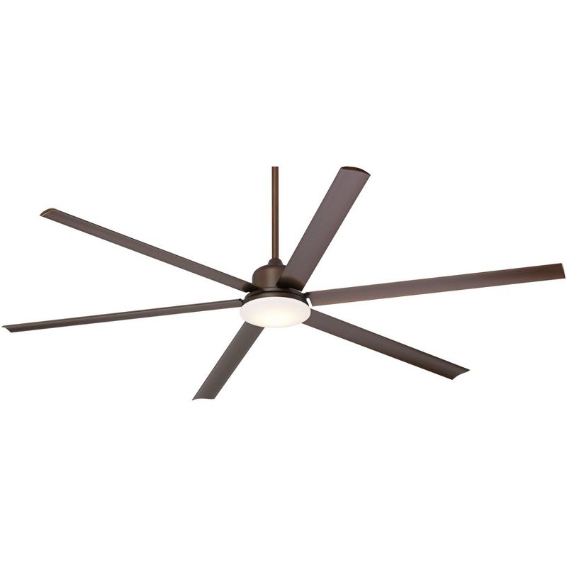 84" Casa Vieja Industrial Ceiling Fan with Light LED Dimmable Remote Control Oil Rubbed Bronze Damp Rated for Patio Porch