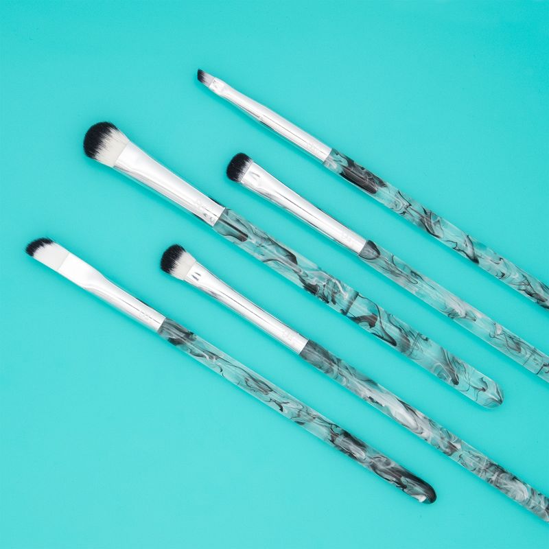 MODA Brush Black Smoke Show 5pc Eye Makeup Brush Set, Includes - Domed Shadow, SM Shader, Triad Eye, and Angle Liner Brushes