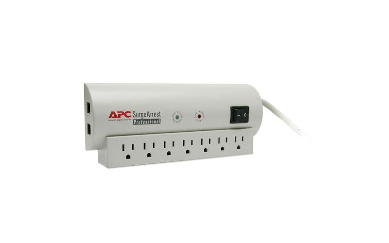 C2G 6-Outlet Surge Suppressor with (3) 1ft Outlet Saver Power Extension Cords - Receptacles: 6 x NEMA 5-15R - 270J
