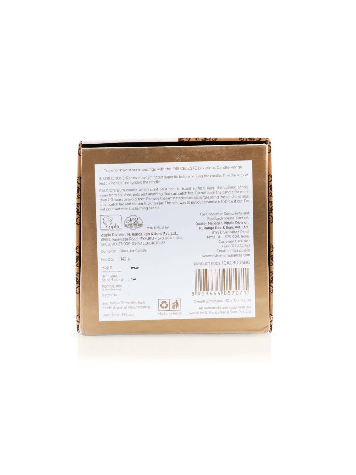 IRIS Amber Collection Orange Celeste Matka Black Oudh Fragrance Candle