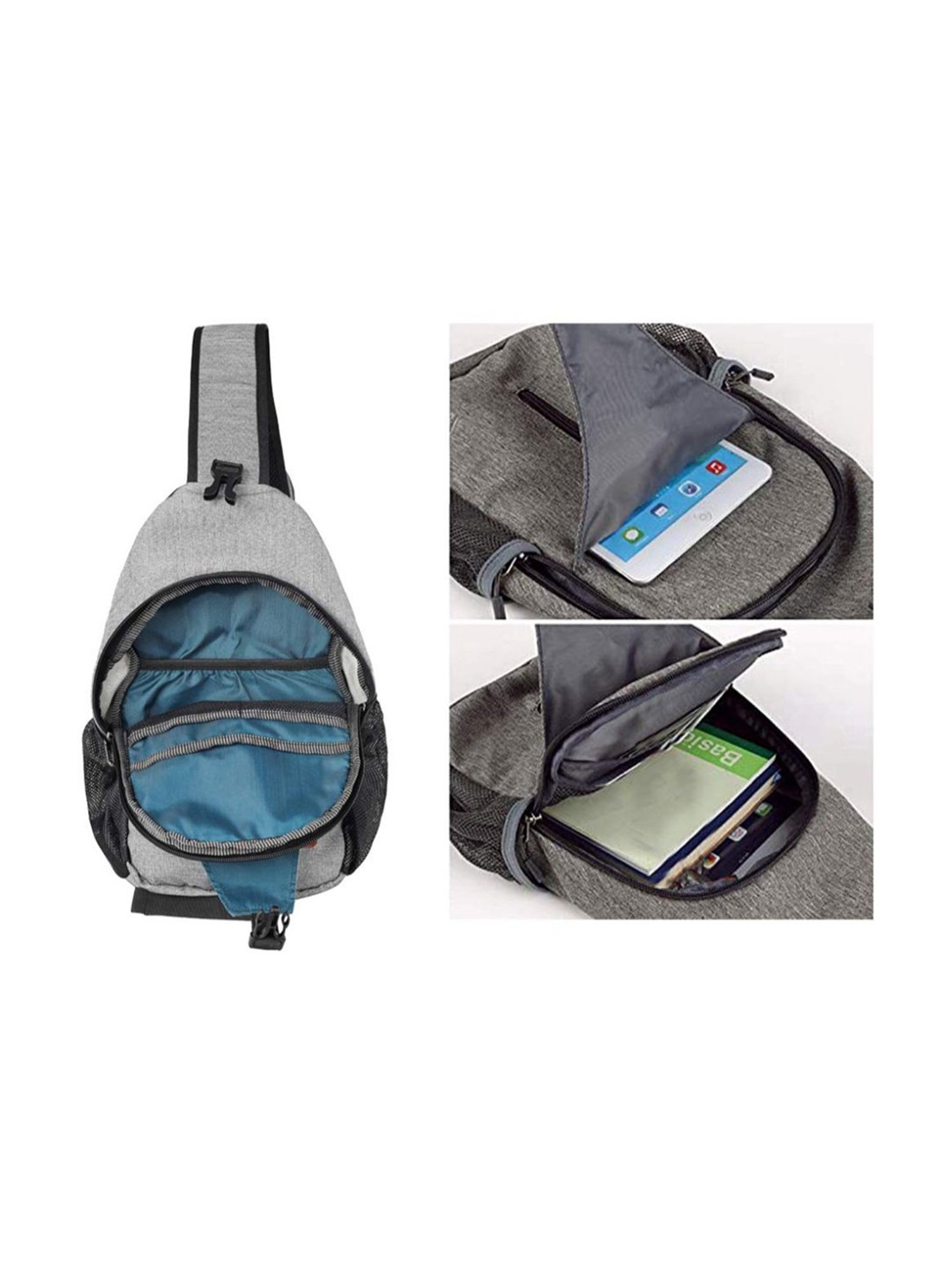 Fly Fashion Grey Solid Small Backpack - 6.6 Ltrs