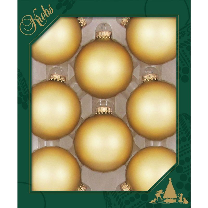 Christmas by Krebs 8ct Chiffon Gold Matte Glass Christmas Ball Ornaments 2.5" (67mm)