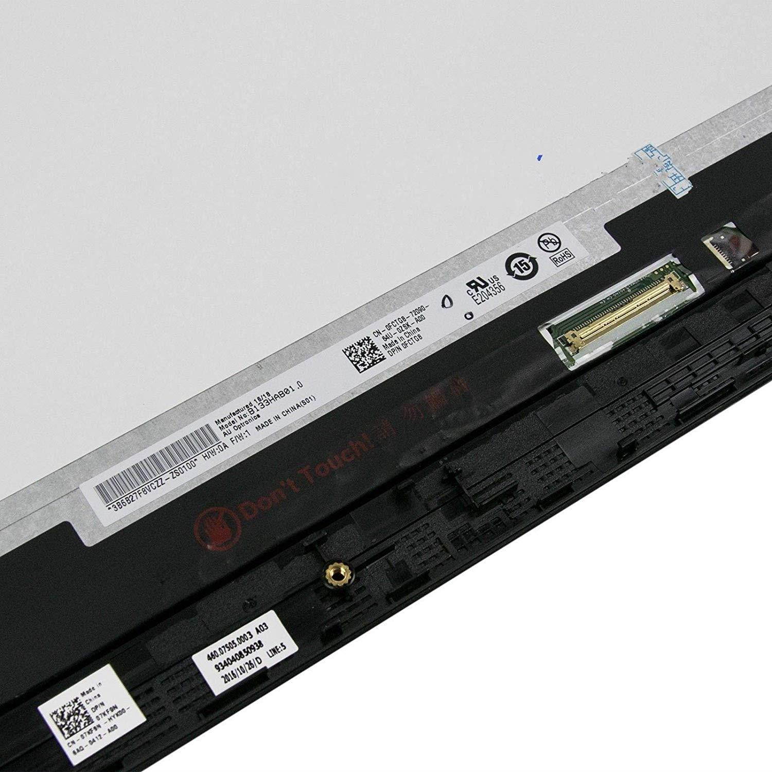 13.3" FHD LCD/LED Display Touch Digitizer Screen Assembly + Bezel for Dell Inspiron 13 7368 (Max. Resolution:1920x1080)