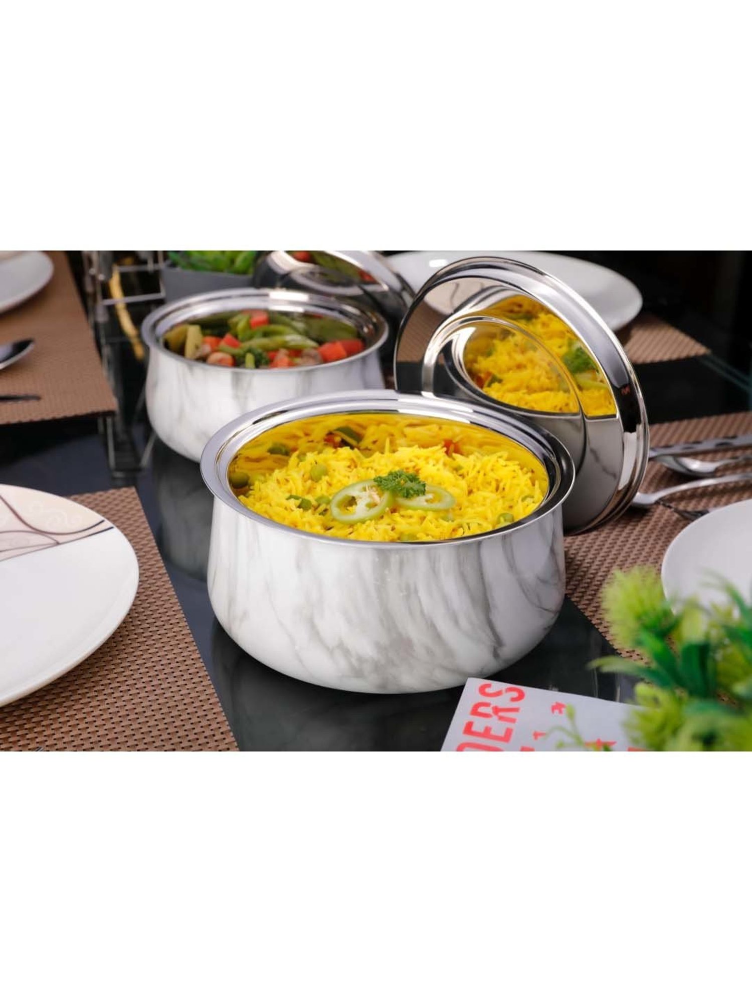 Nirlon Gas Compatible Aluminium Casserole with Bakelite Handle - 2.6 L