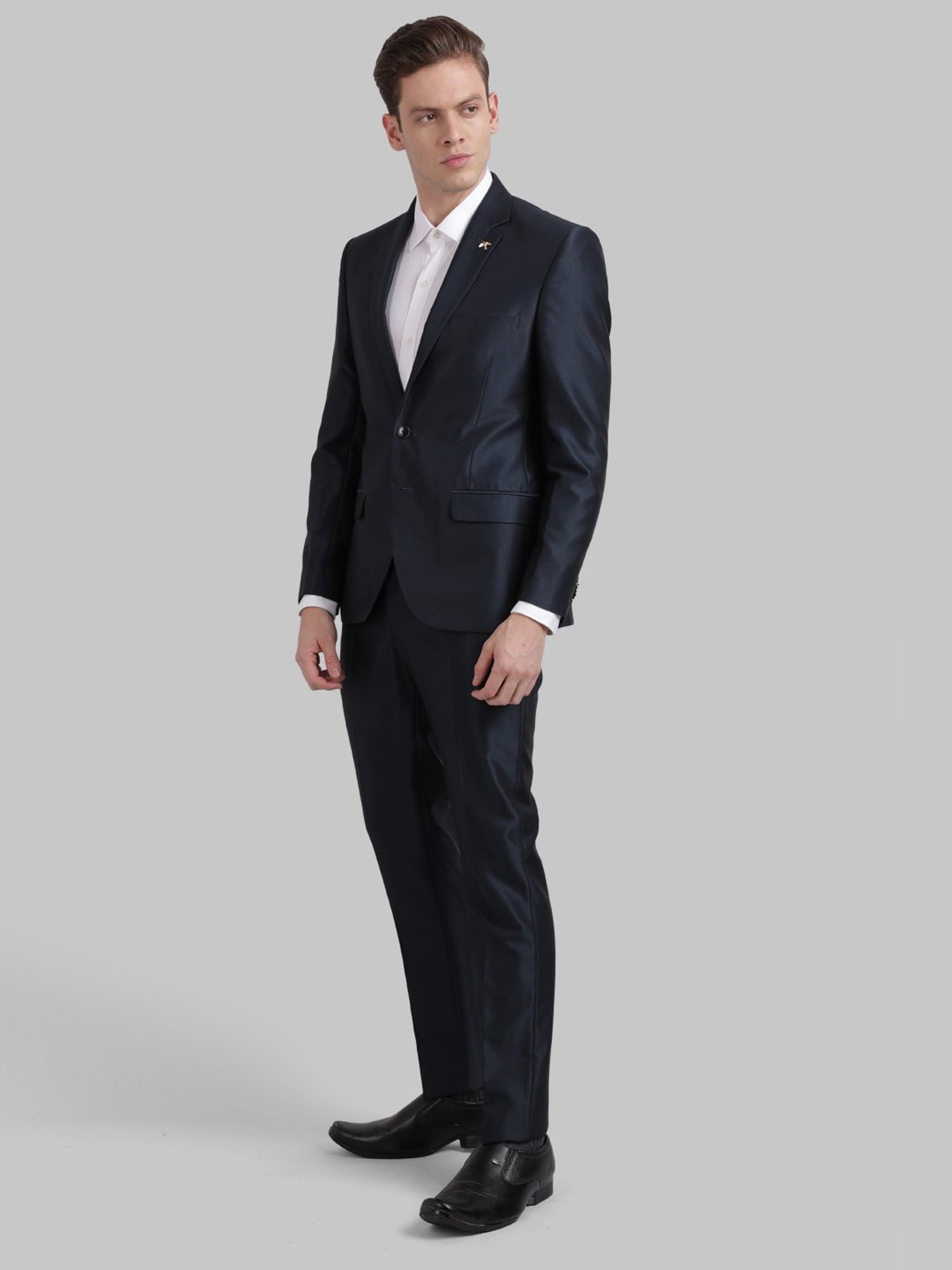 Parx Black Regular Fit Two Piece Suit