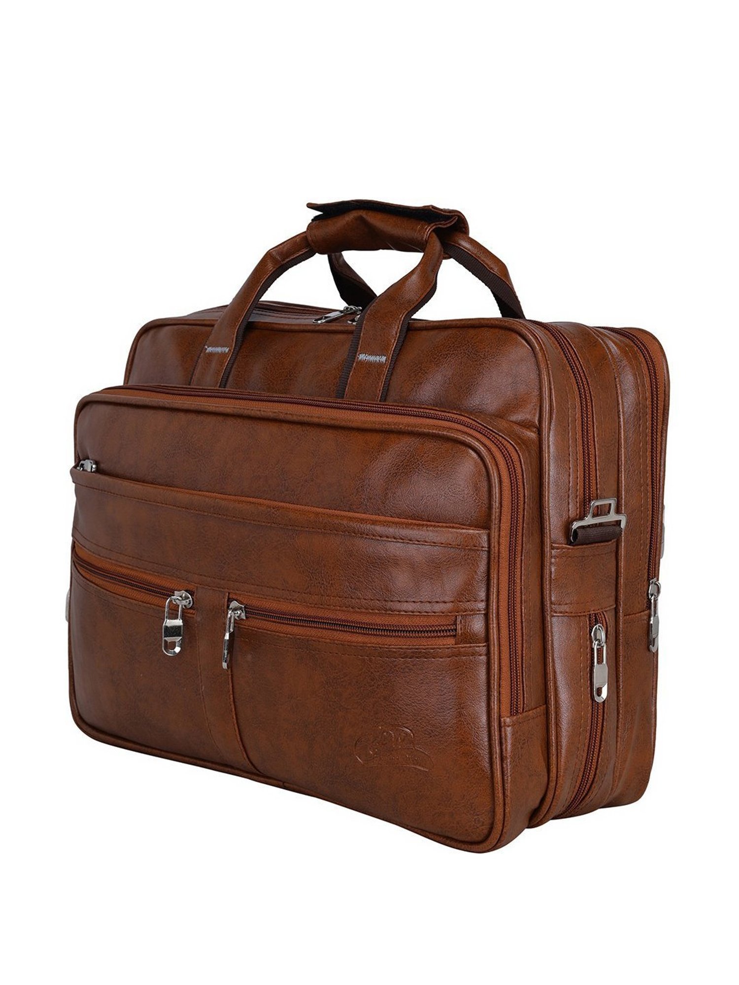 Leather World Tan Synthetic Medium Laptop Messenger Bag