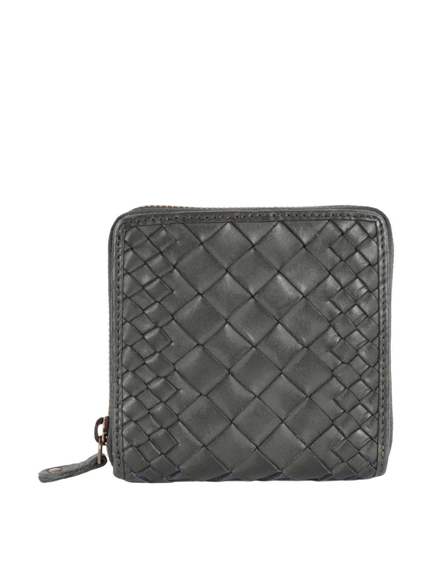 KOMPANERO MARQUIS Green Textured Zip Around Wallet for Women