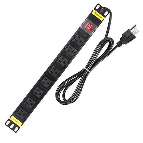 GOWONE M1016 8-Outlet Surge Protector PDU 9.84 feet 20A 125V Power Distribution Unit/Cabinet Socket