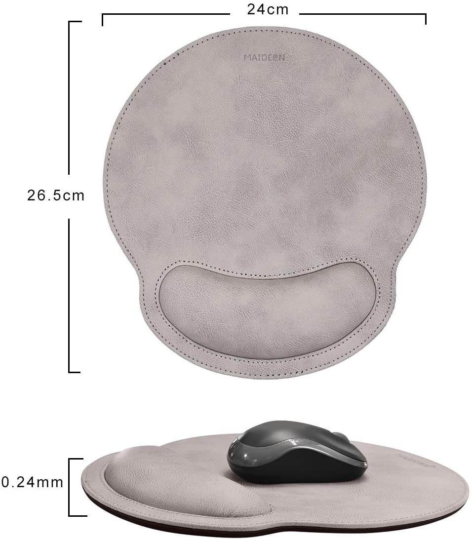 Ergonomic Leather Mouse Pad with Wrist Comfort Memory Foam Waterproof Surface