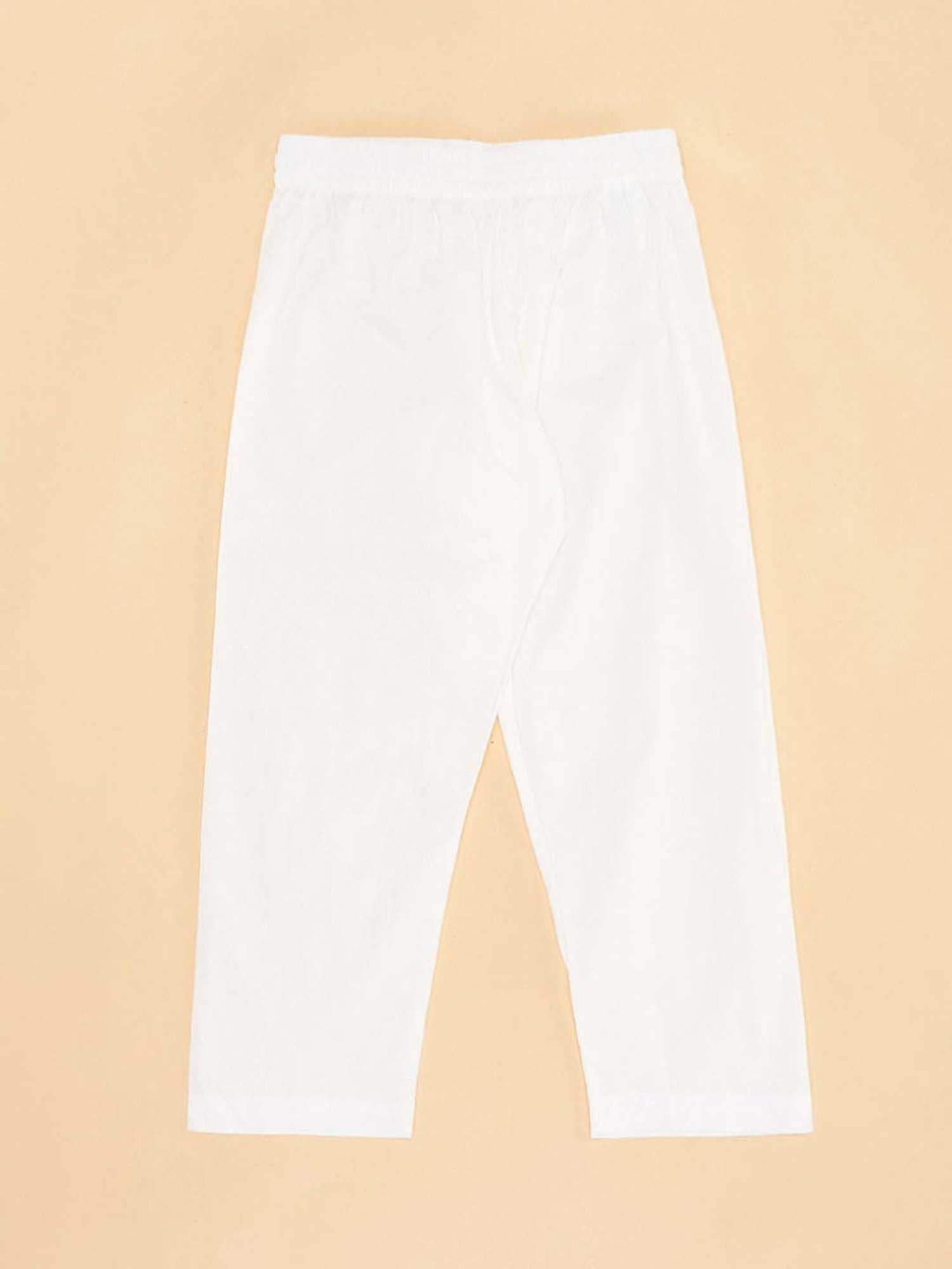 VASTRAMAY Boys Yellow & White Cotton Printed Full Sleeves Kurta Sets