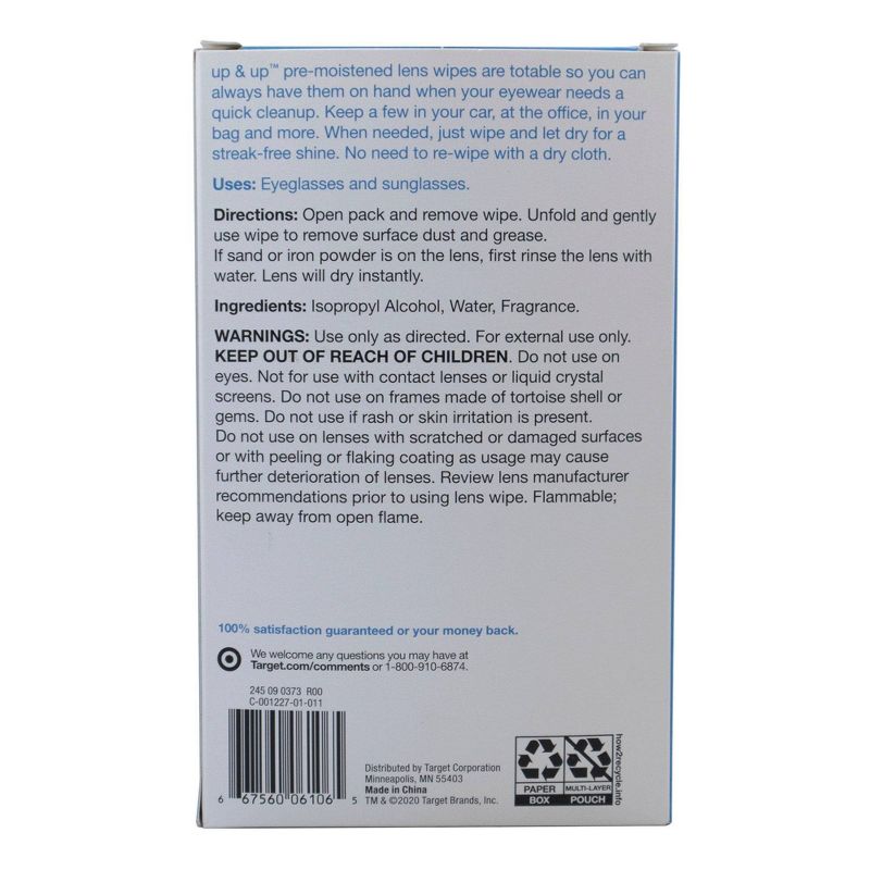 Pre-Moistened Lens Wipes - 60ct - up & up™