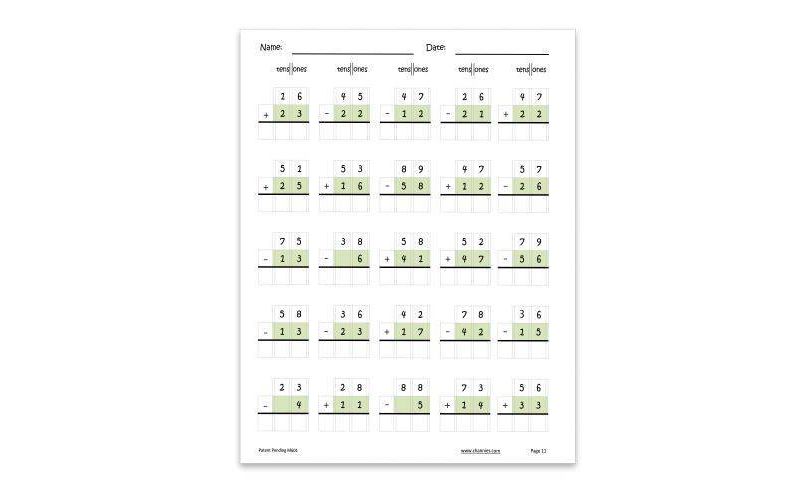Channie's One Page A Day Double Digit Addition & Subtraction