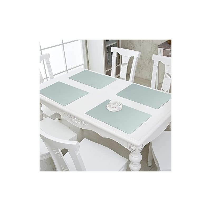 Large Silicone Placemats for Dining Kitchen, Heat-Resistant Table Mats, Kitchen Countertop Protector, Non-Slip Flexible Washable Dining Mats (Set of 4, Light Blue)