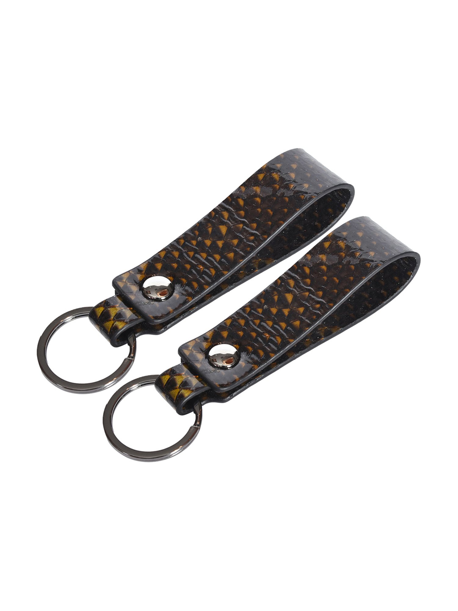 SASSORA Multicolor Leather Keychain Key Ring Holders Anniversary Gift, Birthday Gift - Pack of 2