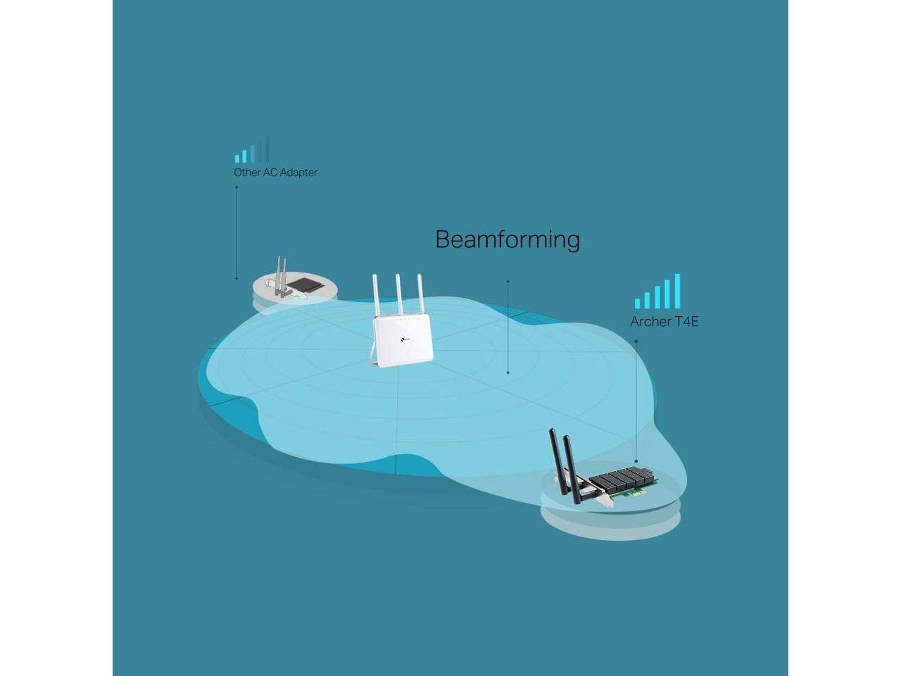 TP-Link AC1200 PCIe Wireless Wifi PCIe Card | 2.4G/5G Dual Band Wireless PCI Express Adapter | Low Profile, Long Range Beamforming Heat Sink Technology | Supports Windows 10/8.1/8/7/XP (Archer T4E)