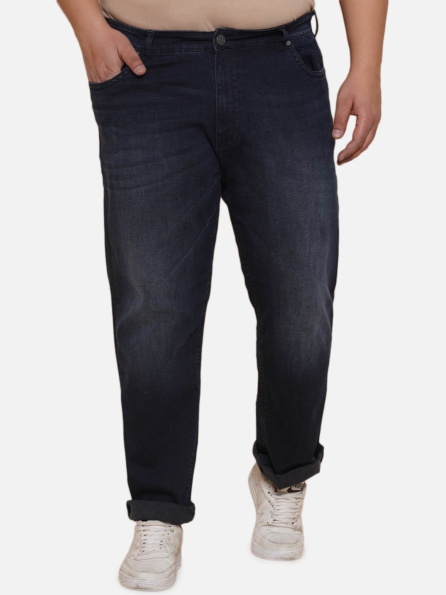 John Pride Blue Regular Fit Plus Size Stretchable Jeans