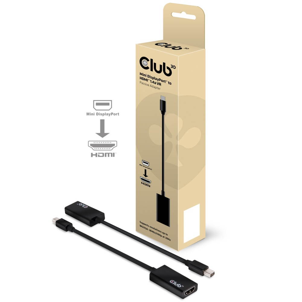 Club3D CAC-1156 Mini DisplayPort 1.1 to HDMI 1.4 VR ready Passive Adapter