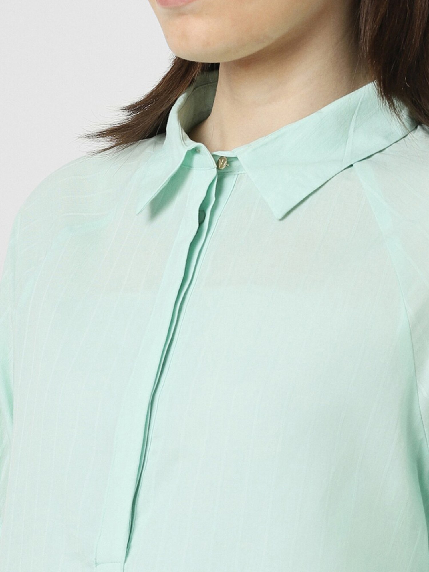 Van Heusen Green Cotton Striped Top