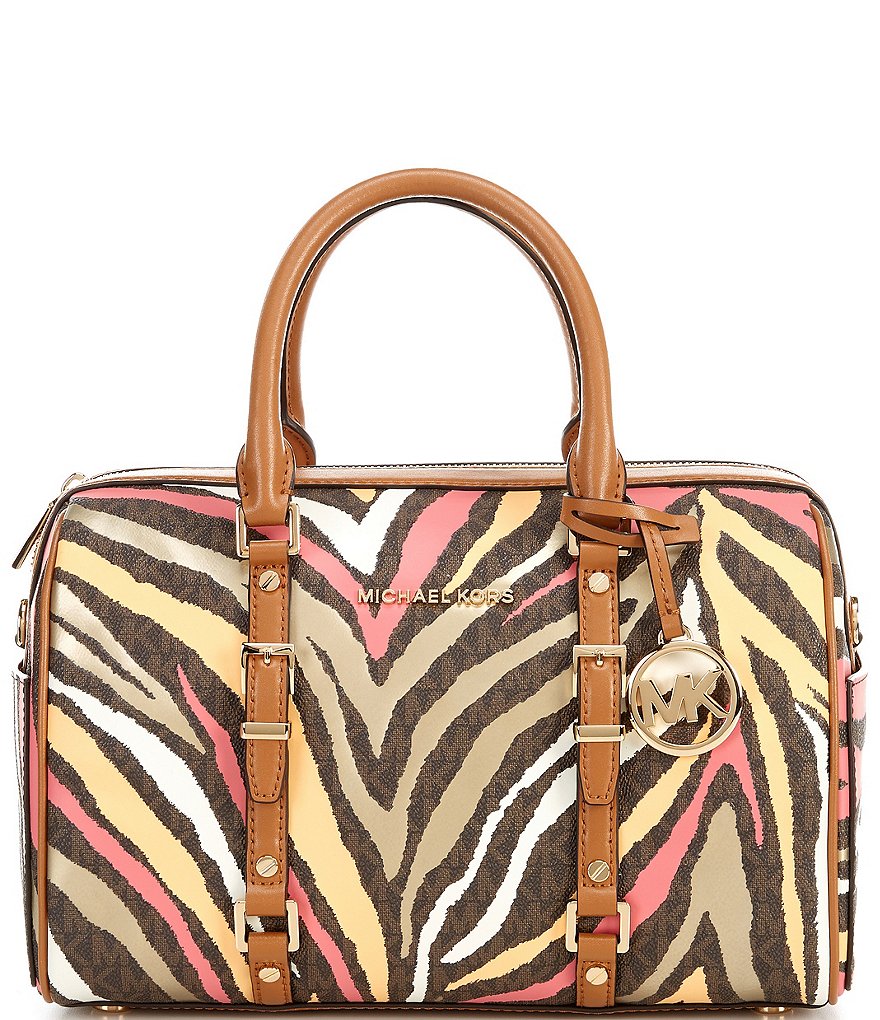 Michael Kors Zebra Signature Bedford Travel Medium Duffle Bag