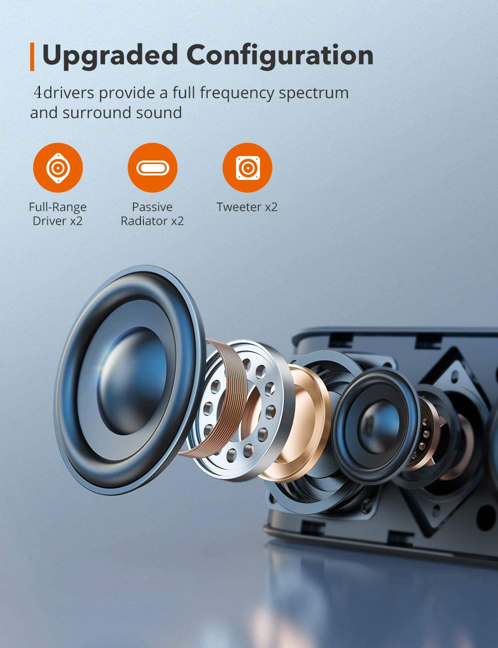 PORTABLE SPEAKER E91 Computer Speaker, Bluetooth 5.0 Wireless PC Soundbar, Stereo USB Powered Sound Bar Speaker for Computer Laptop Smartphone Tablet Game Console, Aux Connection, Black