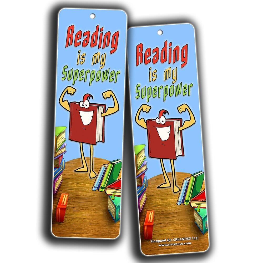 Creanoso Kids Reading Bookmarks Cards(60-Pack) - Excellent Reading Rewards and Incentive for Young Readers Kids Boys and Girls - Stocking Stuffers