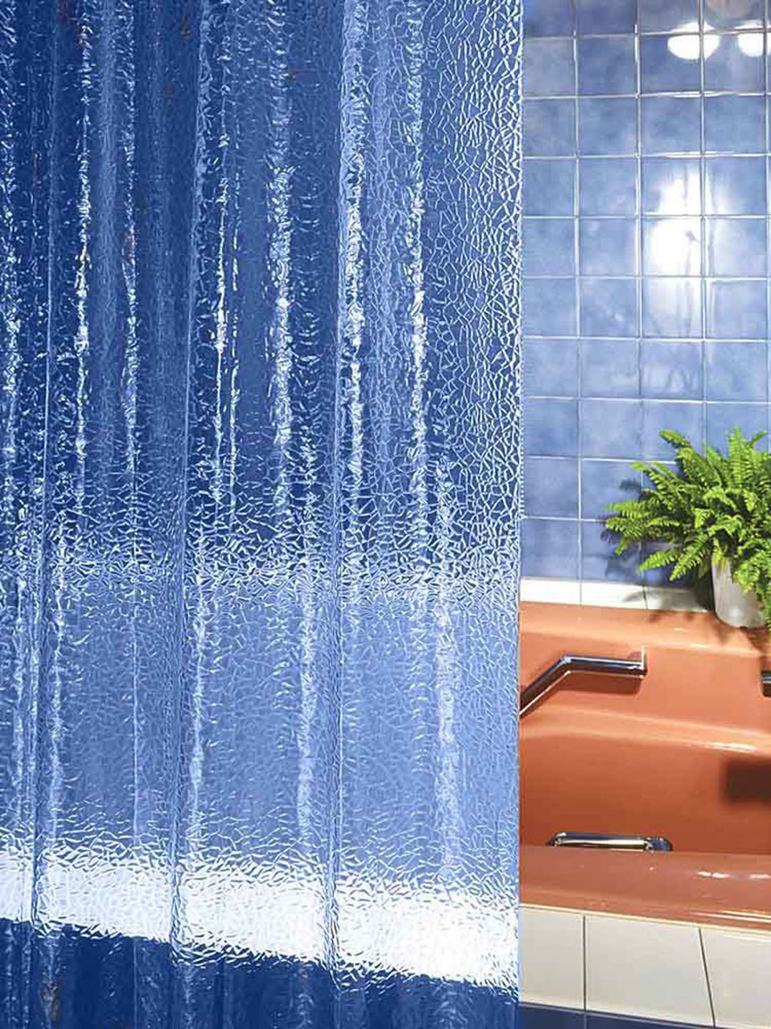 Freelance Blue PVC Set of 1 Shower Curtain