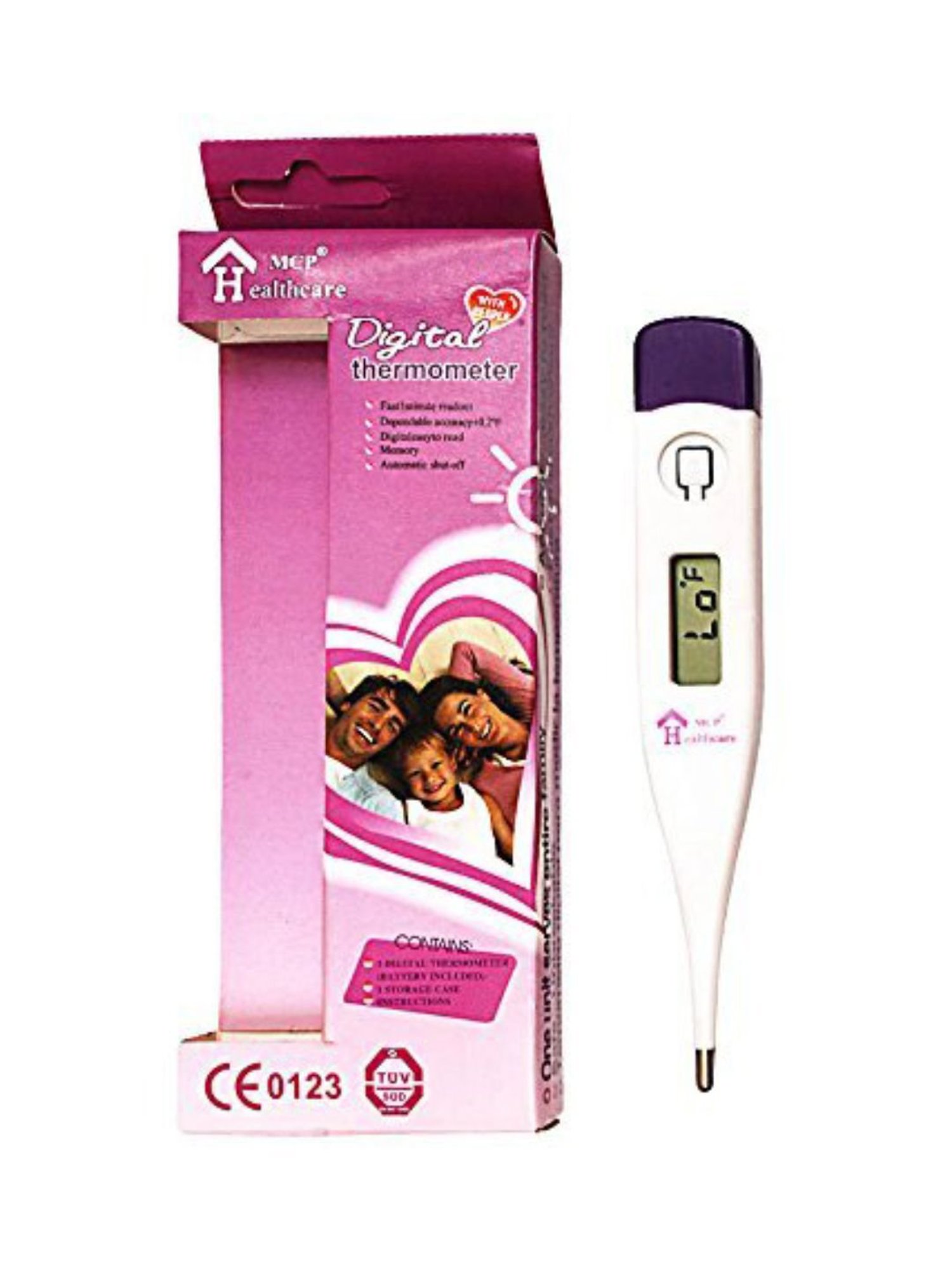 MCP DT01 F Scale Digital Thermometer (White/Pink)