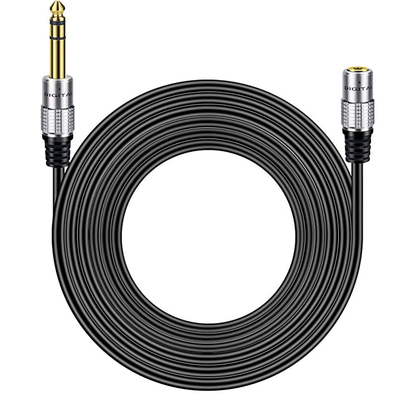 Aluminum 635mm 14 Inch Stereo Plug Male to 35mm Stereo Jack Female Socket Headphone Extension Cable 10ft