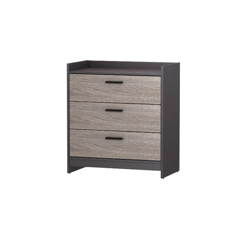 Emerson 3 Drawer Chest Dark Brown/Dark Blonde Brown - loft607