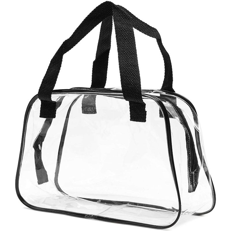 Clear Stadium Approved Tote Bag, Transparent Small Handbag for Travel & Concert, 11x7x4 inches