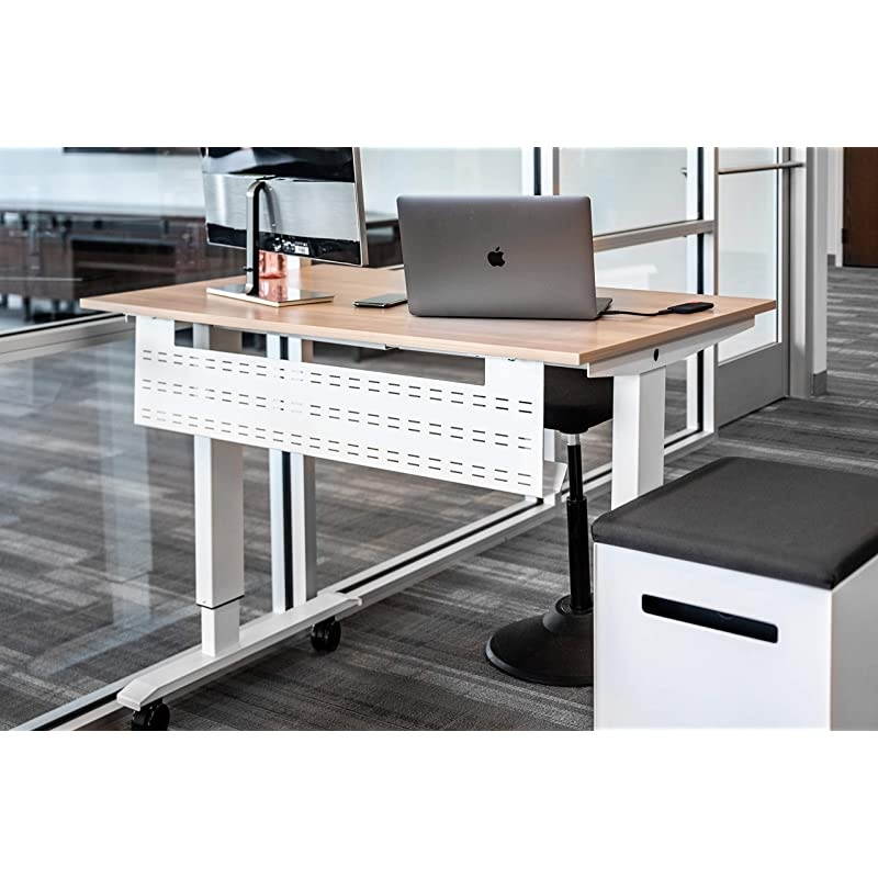 Desk Cable Management Tray 39quot Length White Horizontal Computer Cord Raceway and Modesty Panel for 48quot W Desks