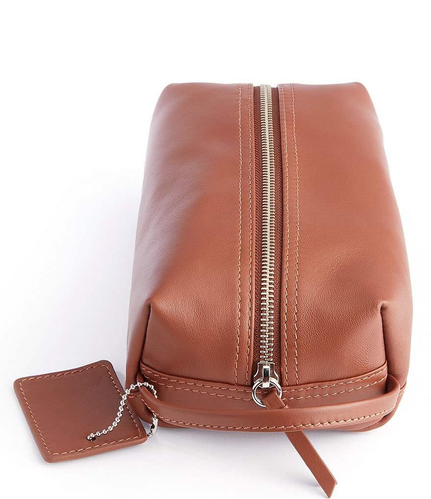 ROYCE New York Genuine Leather Compact Toiletry Bag