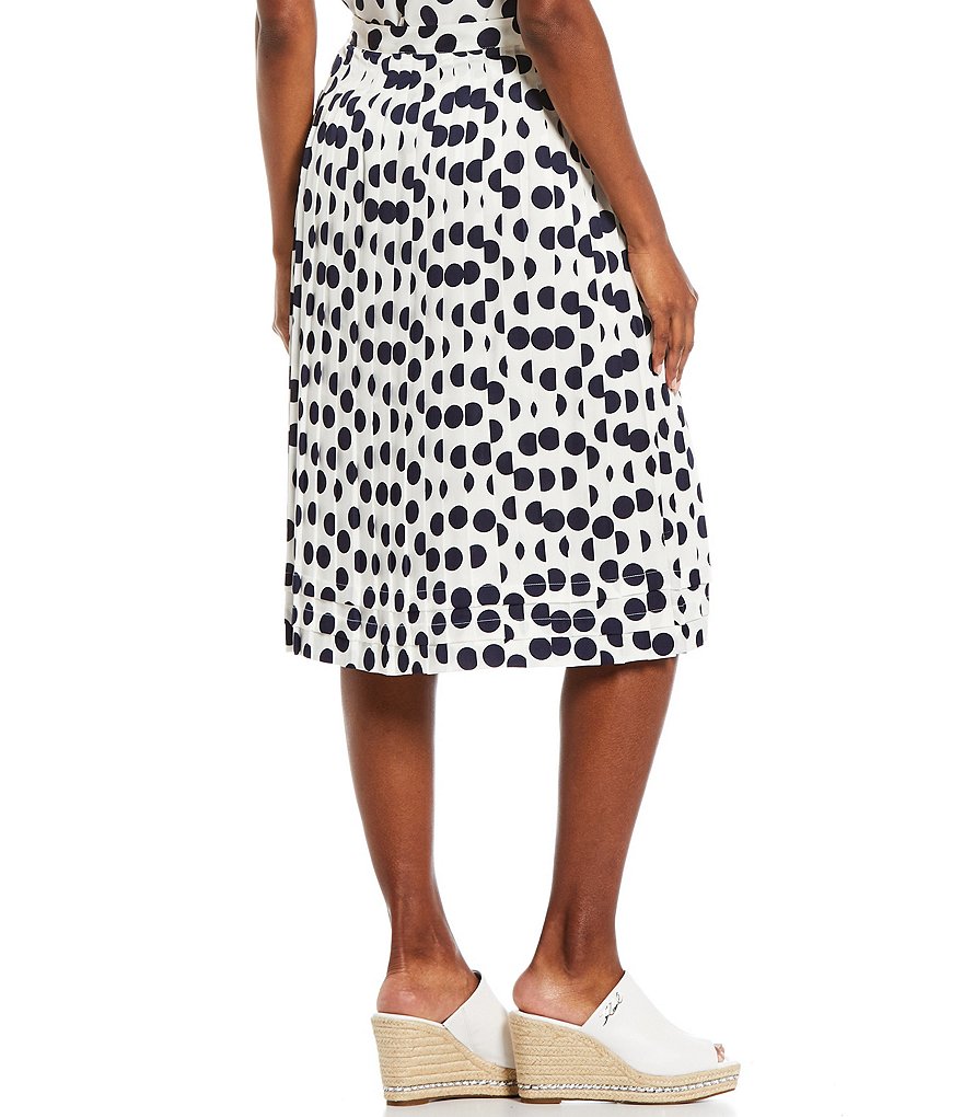 KARL LAGERFELD PARIS Pleated A-Line Polka Dot Skirt