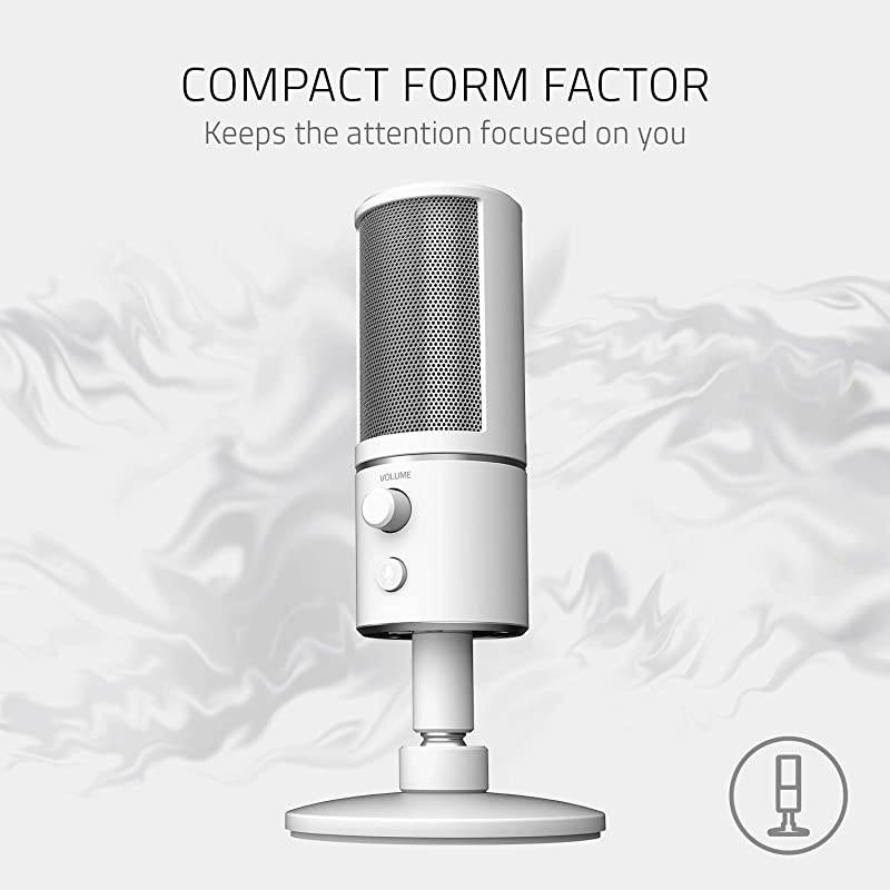 Seiren X USB Streaming Microphone Professional Grade Builtin Shock Mount Supercardiod PickUp Pattern Anodized Aluminum Mercury White one Size