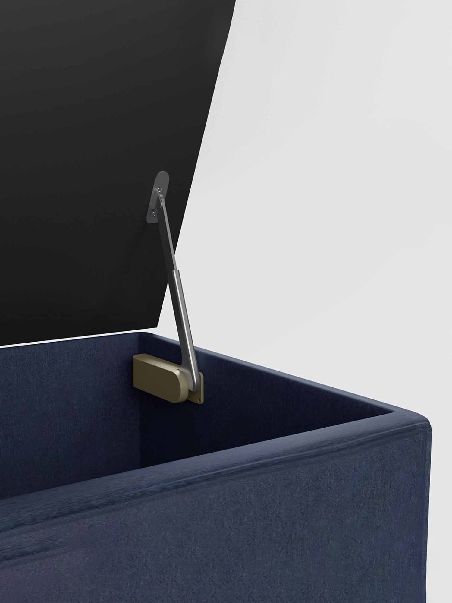 Godrej Interio Attix Quilted Dark Blue Fabric 3 Seater Sofa Cum Bed with Storage