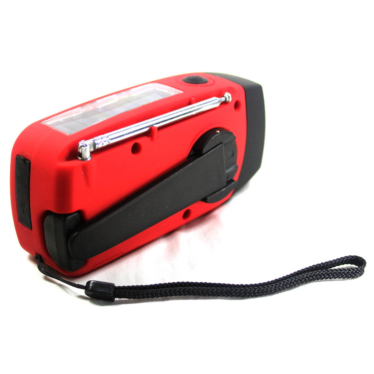 Foxnovo Portable Multi-functional Emergency Solar/Hand Crank Dynamo/USB Powered AM/FM/WB NOAA Weather Radio 3-LEDs Flashlight Cellphone Charger (Red)