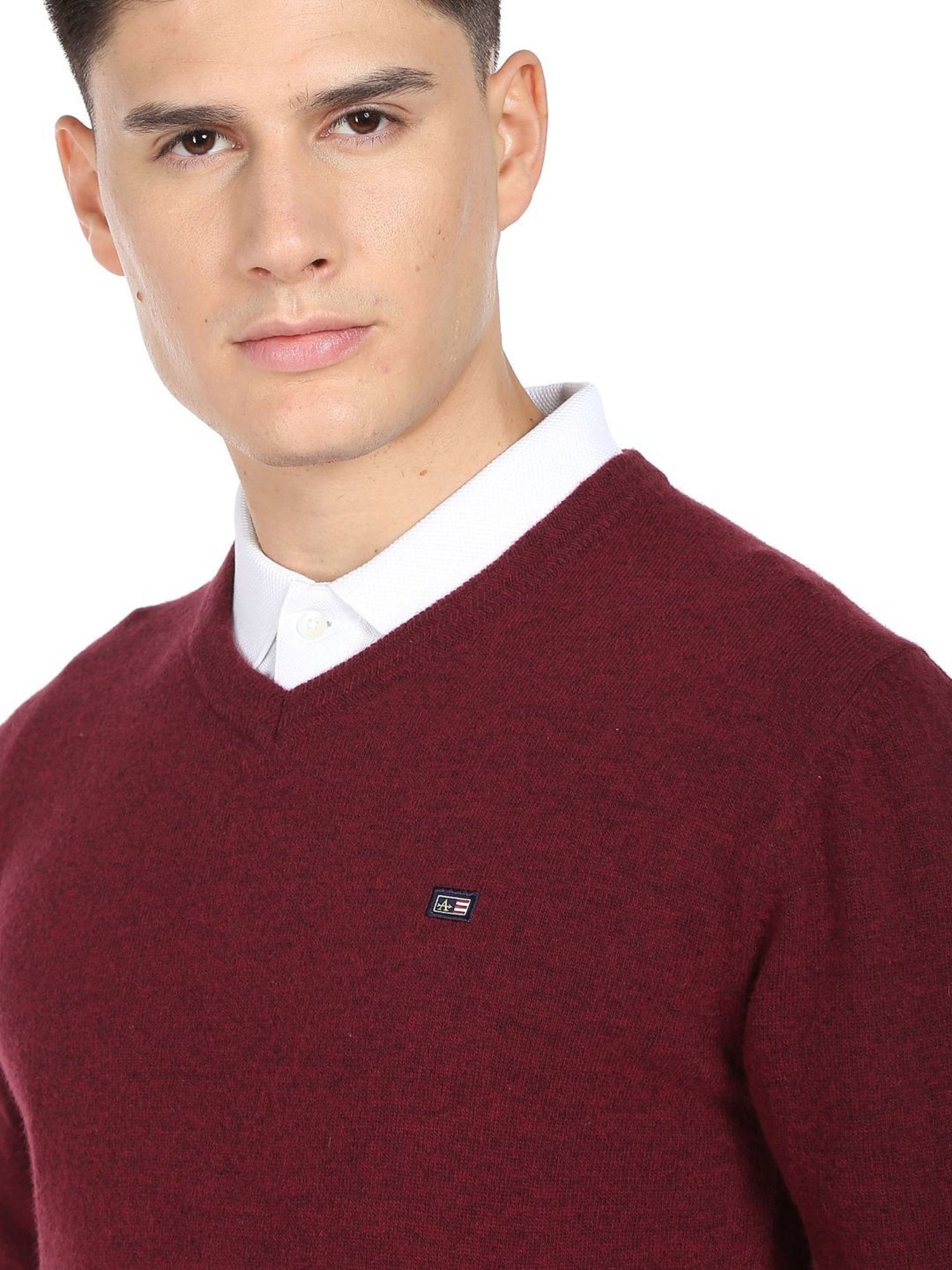 Arrow Sports Red Regular Fit Sweater