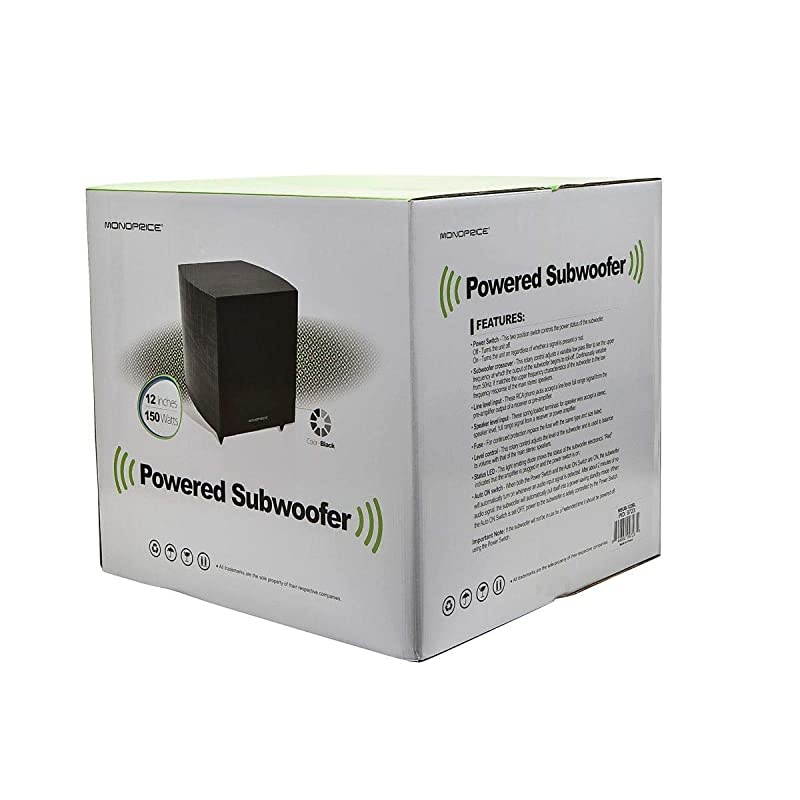 12 Inch 150 Watt Powered Subwoofer, Black (109723)