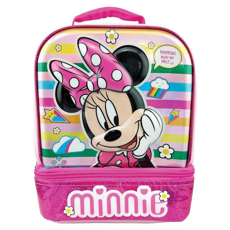 Minnie Mouse 6D Laser Molded Dual Compartment Lunch Bag - Pink