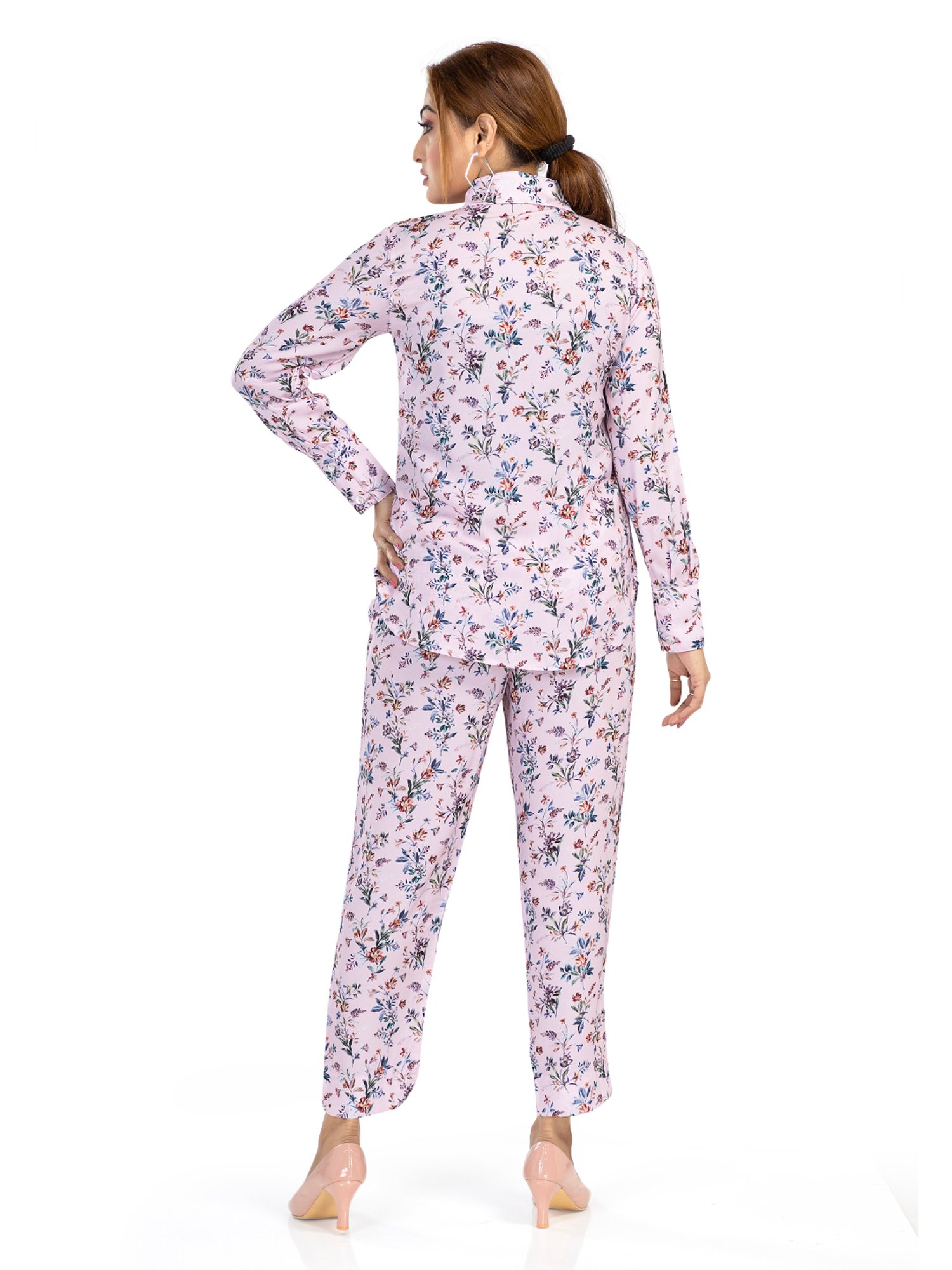 Nino Bambino Light Pink Printed Shirt With Pants