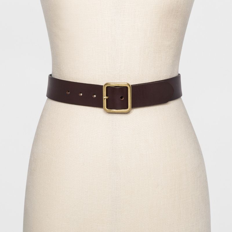 Women's Leopard Print Faux Hair Belt - Universal Thread™ Brown 2X